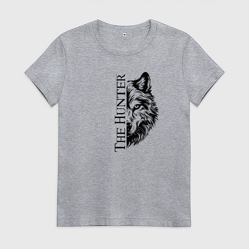 Женская футболка Волк охотник / Меланж – фото 1