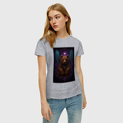 Футболка хлопковая женская Духовный медведь, цвет: меланж — фото 2