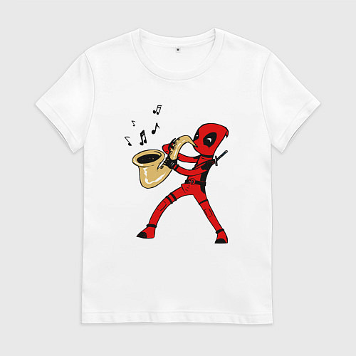 Женская футболка Deadpool jazz / Белый – фото 1