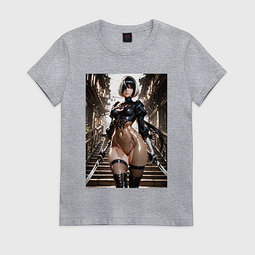 Женская футболка Type B косплей Евы из Stellar Blade / Меланж – фото 1