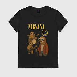 Женская футболка Nirvana ленивцы