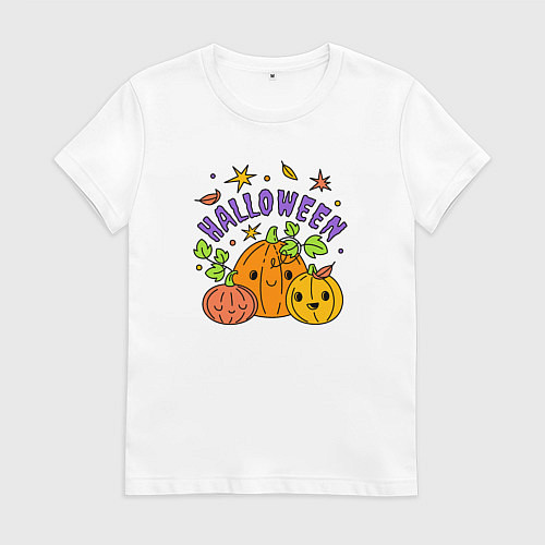 Женская футболка Весёлый хэллоуин / Белый – фото 1