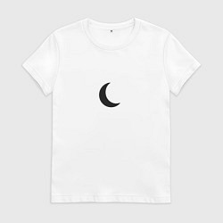 Футболка хлопковая женская Чёрная луна, цвет: белый