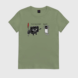 Футболка хлопковая женская Я твой отец, цвет: авокадо