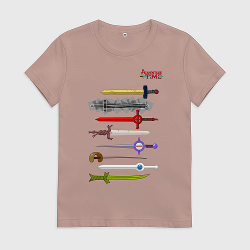 Женская футболка Adventure time swords / Пыльно-розовый – фото 1