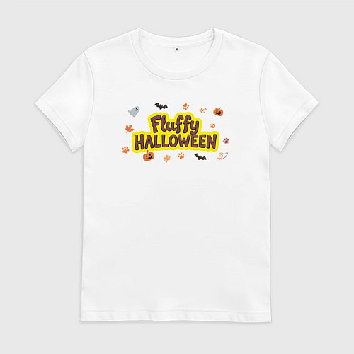 Женская футболка Пушистый хэллоуин / Белый – фото 1