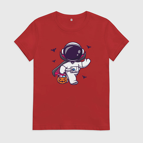 Женская футболка Космонавт с конфетками / Красный – фото 1
