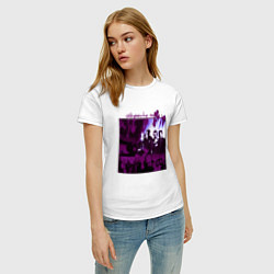 Футболка хлопковая женская Depeche Mode in violet, цвет: белый — фото 2