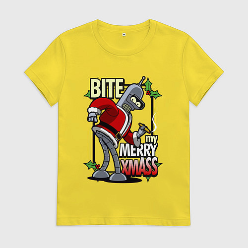 Женская футболка Bender - bite my xmaas / Желтый – фото 1