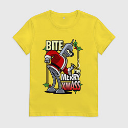 Женская футболка Bender - bite my xmaas
