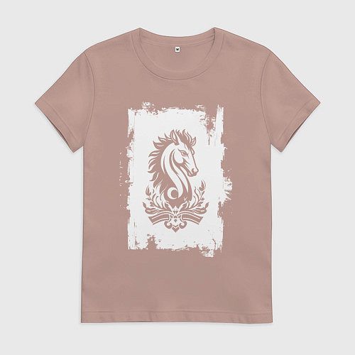 Женская футболка Белый жеребец / Пыльно-розовый – фото 1