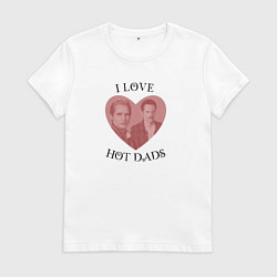 Футболка хлопковая женская Hot dads Twilight meme, цвет: белый