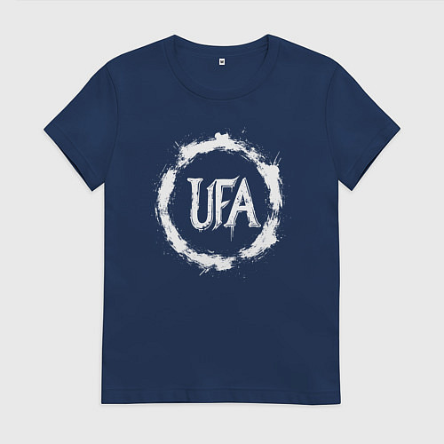 Женская футболка Уфа в круге граффити / Тёмно-синий – фото 1