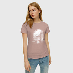 Футболка хлопковая женская Падающая башня и колизей, цвет: пыльно-розовый — фото 2
