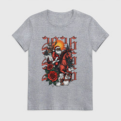 Женская футболка Дед Мороз на красном коне 2026