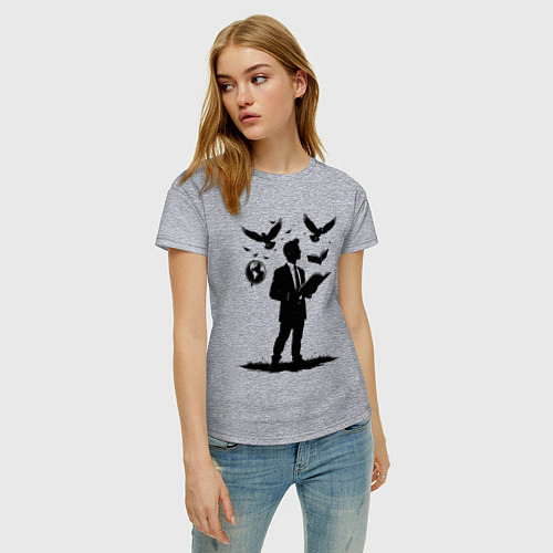 Женская футболка Учитель с символами / Меланж – фото 3