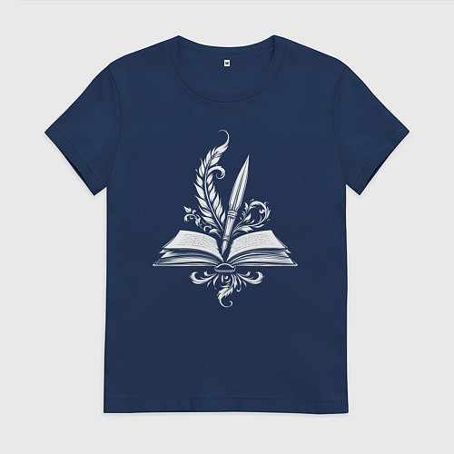 Женская футболка Вдохновение в строках / Тёмно-синий – фото 1