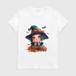 Женская футболка Счастливого Хэллоуина - ведьмочка