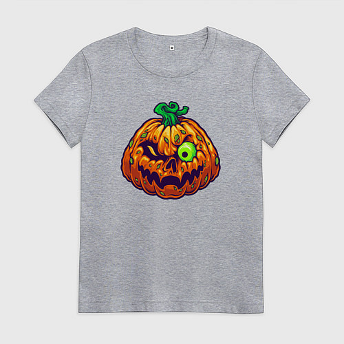 Женская футболка Тыква на хэллоуин / Меланж – фото 1