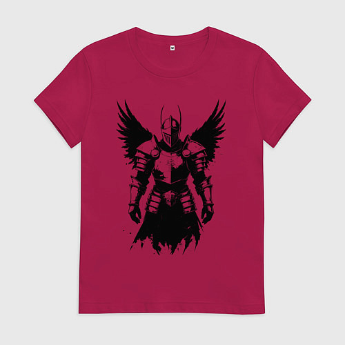 Женская футболка Черный рыцарь с крыльями / Маджента – фото 1