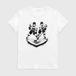 Женская футболка Хоккейная дуэль