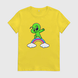 Женская футболка Пришелец на радуге