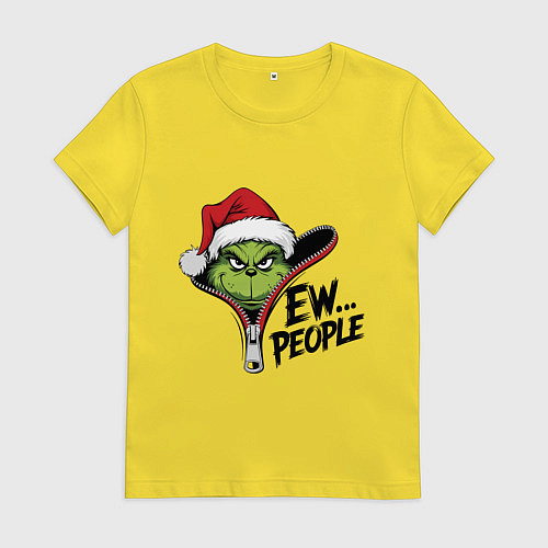 Женская футболка Гринч - ew people / Желтый – фото 1