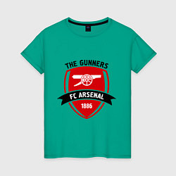 Футболка хлопковая женская FC Arsenal: The Gunners, цвет: зеленый