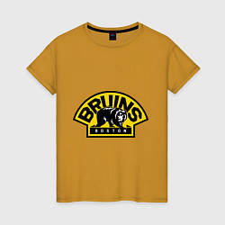 Футболка хлопковая женская HC Boston Bruins Label, цвет: горчичный