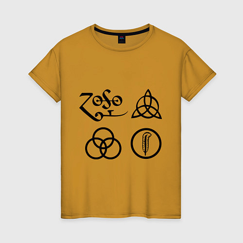 Женская футболка Led Zeppelin: symbols / Горчичный – фото 1