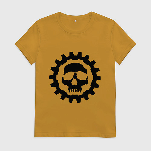 Женская футболка Череп в стиле стим панк / Горчичный – фото 1