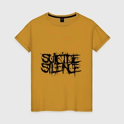 Футболка хлопковая женская Suicide Silence, цвет: горчичный