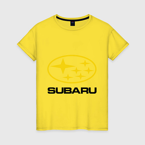 Женская футболка Subaru Logo / Желтый – фото 1