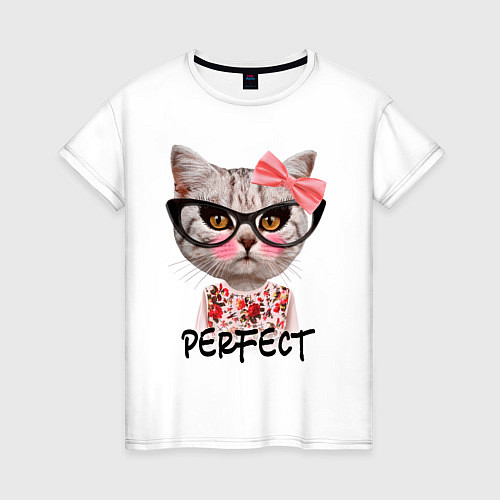 Женская футболка Perfect Kitty / Белый – фото 1