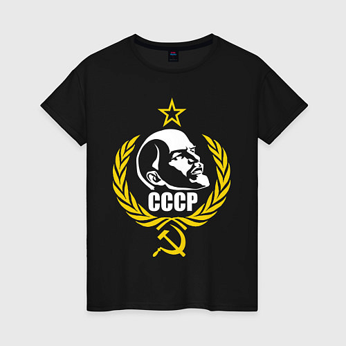 Женская футболка Вождь СССР / Черный – фото 1