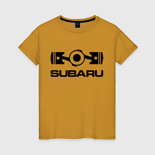 Женская футболка Subaru / Горчичный – фото 1