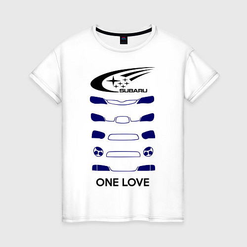 Женская футболка One love subaru / Белый – фото 1