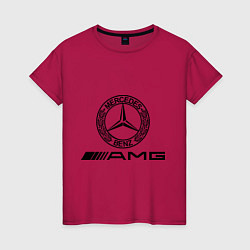Футболка хлопковая женская AMG, цвет: маджента