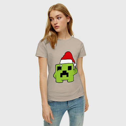 Женская футболка Minecraft: New Year / Миндальный – фото 3