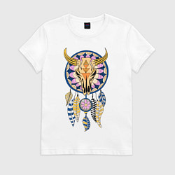 Футболка хлопковая женская Ловец снов, цвет: белый
