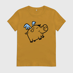 Женская футболка Крылатый поросёнок