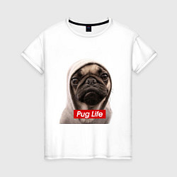 Женская футболка Pug life