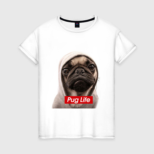 Женская футболка Pug life / Белый – фото 1
