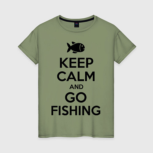 Женская футболка Keep Calm & Go fishing / Авокадо – фото 1