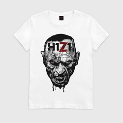 Футболка хлопковая женская Зомби, цвет: белый