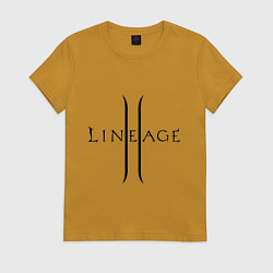 Футболка хлопковая женская Lineage logo, цвет: горчичный