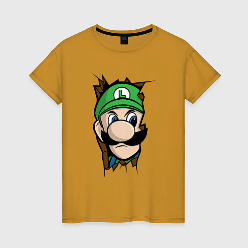 Женская футболка Луиджи Марио / Горчичный – фото 1