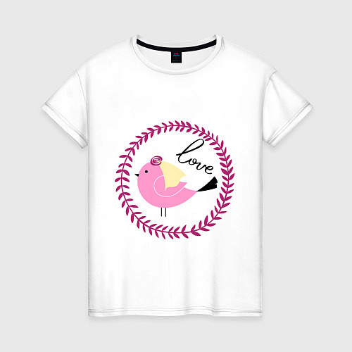 Женская футболка Птичка Love / Белый – фото 1