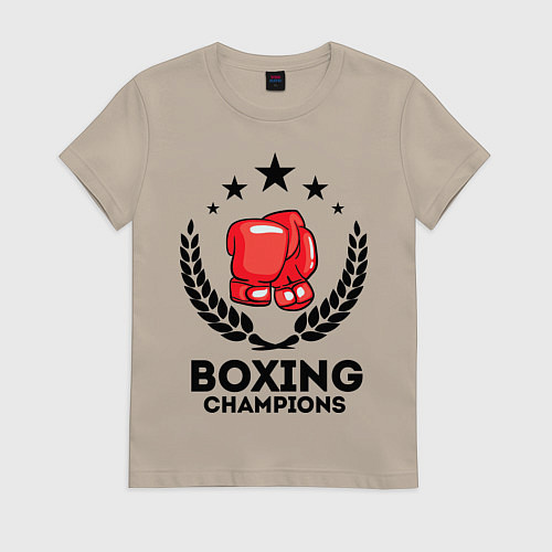 Женская футболка Boxing Champions / Миндальный – фото 1
