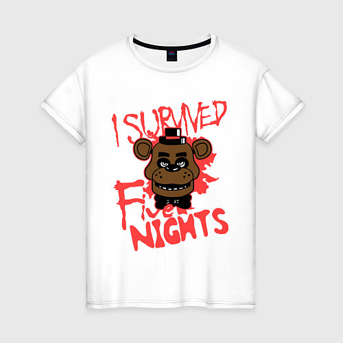 Женская футболка I Survived Five Night / Белый – фото 1